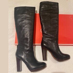 COACH Ambar Vintage Leather Tall Black Boots Like-New Condition | Size 6.5